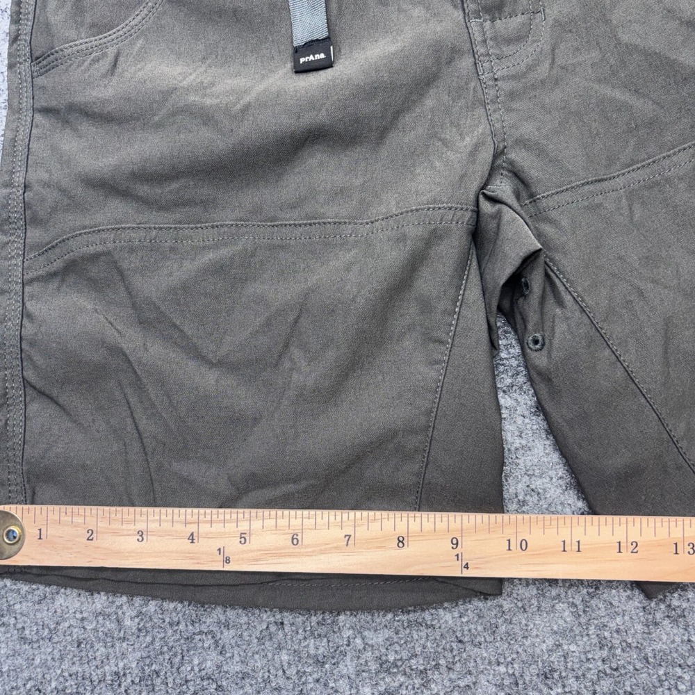Prana Zion Shorts Mens 30 Charcoal Grey Stretch Hiking Cargo Belted 8 Inseam - Picture 2 of 8